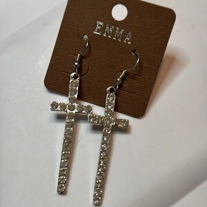 Silver Cross Earrings